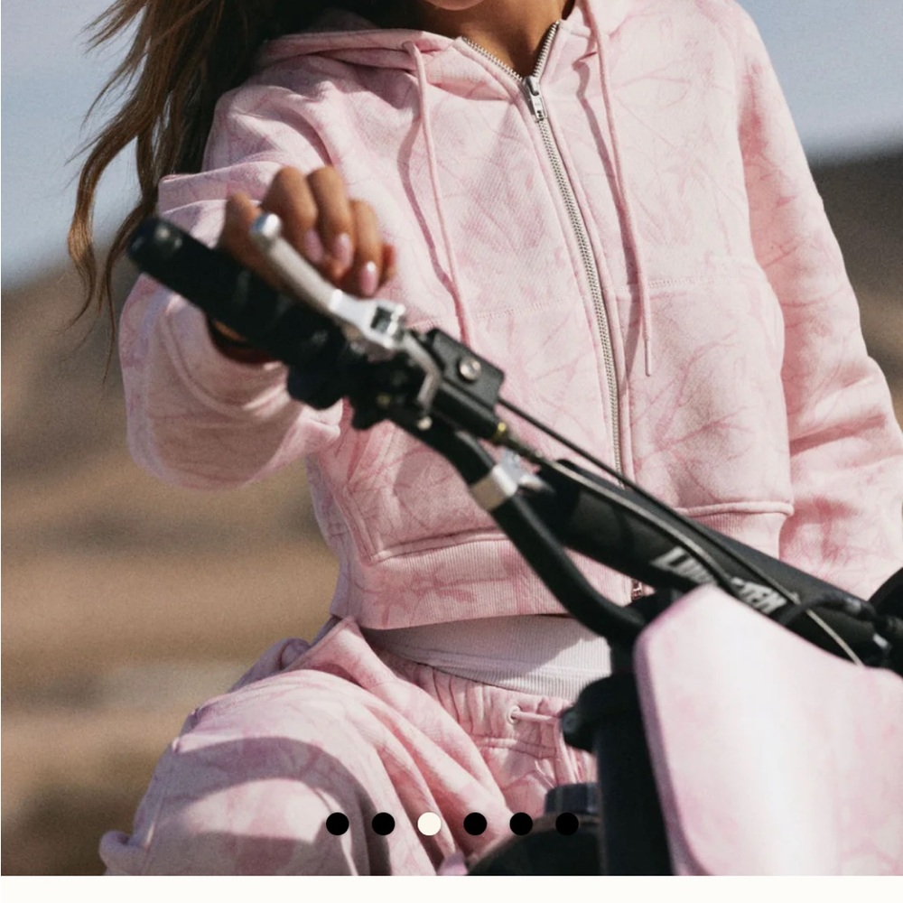 Dairy Boy pink camo cropped zip up hoodie